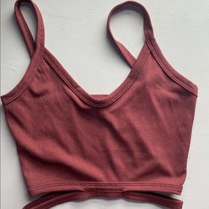 Wine color crop top